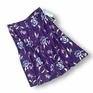 Sag Harbor Purple Floral A-Line Skirt